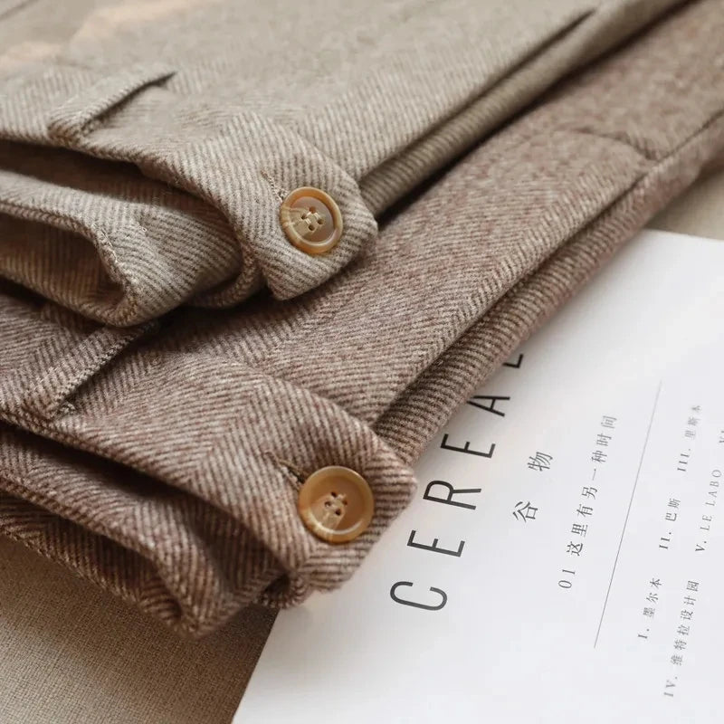 Women’s Wool Pencil Pants | High-Waisted Office Trousers for Fall & Winter